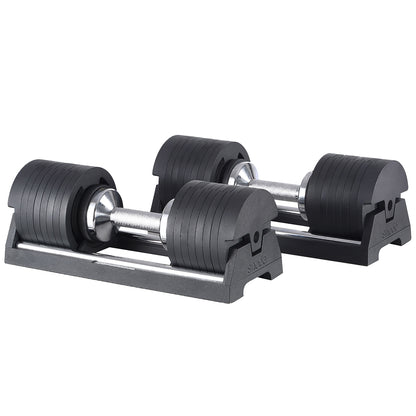 Snode 40KG Adjustable Dumbbell Set of 2, Drop-proof Cast Iron Dumbbells, Quick Adjustment (One Pair)